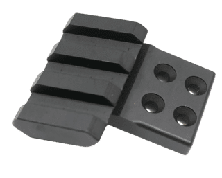 The Riton 45 Degree Offset Picatinny rail is a matte black aluminum rail that allows for a 45-degree offset mount.